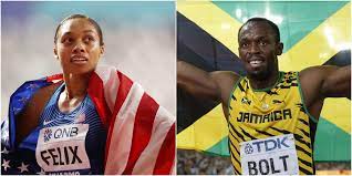 He did this while his shoelace was untied during running. Allyson Felix American Sprinter Just Beat Usain Bolt S Medal Record