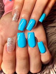 baby blue tapered square nails nails tapered square nails blue acrylic nails