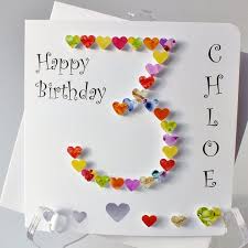 Handmade Birthday Card For 10 Year Old Boy 3rd Birthday Card Personalised Handmade Age 3 Card Old Birthday Cards Girl Birthday Cards Birthday Cards Diy