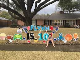 Birthday Lawn Signs Rental Regina Flynn Is 10 So Fun For Double Digits Birthday Birthday Yard Signs Happy Birthday Yard Signs Double Digit Birthday Ideas