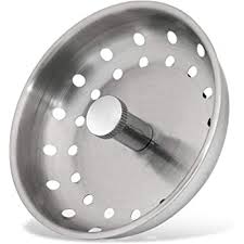 Made of quality stainless steel,ensuring quality and longevity. Kone Kitchen Sink Basket Strainer Replacement For 3 1 2 Inch Standard Sink Drains Brushed Stainless Steel Body Metal Center Knob With Rubber Stopper Amazon Com
