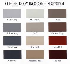 decorative concrete color charts sealant depot resources