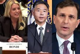 Rep. Ted Lieu, D-Calif., asked Attorney General Pam Bondi in an oversight  hearing Wednesday why she hasn't prosecuted people who have patronized Jeffrey  Epstein's sex operation, such as Andrew Mountbatten-Windsor, formerly known