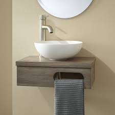 Undermount sink sizes undermount rectangular sinks commonly used in bathroom vanities and countertop sinks might vary from 16 to 24 inches in width and from 12 to 18 in depth. Small Bathroom Vanities And Sinks For Tiny Spaces Apartment Therapy
