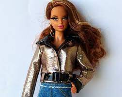 Barbie Clothes Barbie Leather Jacket Doll Clothes Etsy Leather Jacket Fashion Monster High Doll Clothes