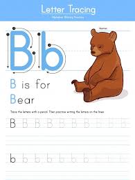 Letter B Tracing Animal Alphabet B For Bear In 2020 Animal Alphabet Alphabet Writing Practice Alphabet