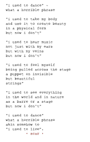 Scar I Used To Dance Poem Dance Ballet Soul Poetry Words Words Of Wisdom