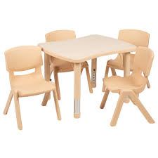 Set includes a 24 x 24 table with 2 padded chairs. Dining Table Set Playroom Furniture Activity Table With Chairs 5 Pieces Table Chairs Set Children Sturdy Wooden Furniture For 2 6 Years Multicolor Homgx Kids Wooden Table And 4 Chairs Set Tables