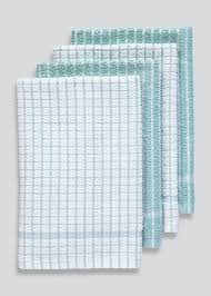 4 pack check terry tea towels  duck