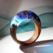 Celestial Sweetness Wood Ring Secret World Inside Wooden Etsy Wood Resin Jewelry Resin Jewelry Resin Jewelry Making
