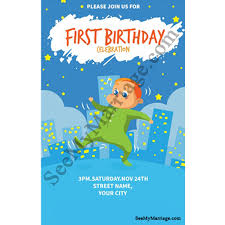 Boys 1st birthday party invitations. Bump Up Night Party Theme Birthday Invitation Card With Baby Boy Dancing Poster With City Background Seemymarriage