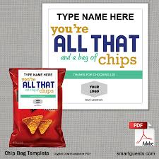 40 free printable chip bag template. Chip Bag Card Template