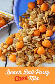 Beach Ball Party Chex Mix Recipe Chex Party Mix Summer Snacks Snack Mix Recipes