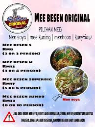 Mee besen original, 17, jalan pndd 1, kampung durian daun dalam, 75200 malacca. Menu Mee Besen Original Melaka Mee Besen Ori Melaka Facebook