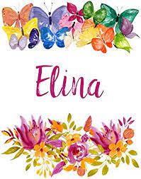 Elina: Flower Notebook Writing Journal for Girls,Personalized With Name,  Personalized Writing Journal,Notebook for Women and Girls, Personalized  NotebookJournal Gift by - Amazon.ae