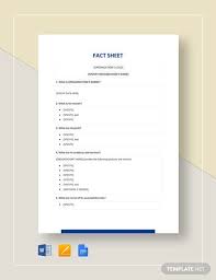10 Free Fact Sheet Templates Survey Campaign Free Premium Templates