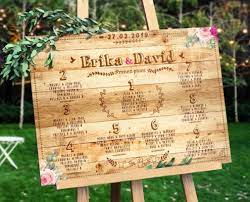 Plan De Table De Mariage Champetre Vintage A L Aspect Planche De Bois Brut Et Ecriture Retro Qui Plan De Table Mariage Table De Mariage Originale Plan De Table