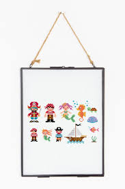 Pattern was carefully removed from a vintage out of print publication. Under The Sea Cross Stitch Pattern