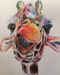 How to draw giraffe for kids how to draw giraffe. Giraffe Color Pencil Drawing