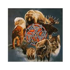 Animal Spirit Circle Giclee Paper Print Native American Animals Native American Art Animal Spirit Guides