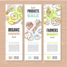 Set Of Banners With Vegetables And Greens Organic Food Perfect Design For Farm Market Advertising And Bio Product Business Modern Business Identity For Bio Products And Agricultural Industry Stock Photo Picture And