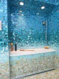 Ocean Blue Tiles In Bathroom Beach Theme Bathroom Tropical Bathroom Shower Tile Designs