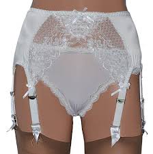 Product title high waisted white garter belt. White 8 Strap Satin Suspender Garter Belt With Lace Front
