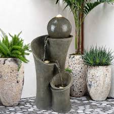 Gardening with a faux stone fountain. Fountain Wall Exclusive Artificial Stone Fountain Garden Fountain Grey Fountains Garden Outdoors Selincanta Com