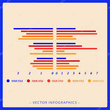 Two Sided Horizontal Bar Chart Template Stock Vector