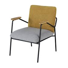 Poltrona Gialla E Grigio Chiaro Con Gambe In Metallo Nero Bart Maisons Du Monde En 2020 Fauteuil Jaune Metal Noir Gris Clair