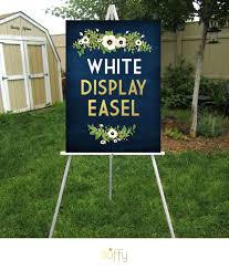 White Easel Wood 5ft Floor Display Large Wedding Sign Stand Etsy Large Wedding Signs Wood Signage Wedding Signs
