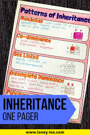 Inheritance Patterns One Pager In 2020 Middle School Science Class Biology Activity Earth Science Resources