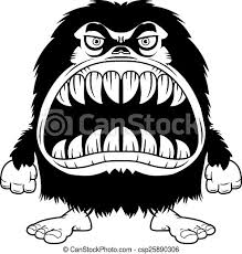Find & download free graphic resources for cartoon mouth. Angry Cartoon Hairy Monster A Cartoon Illustration Of A Hairy Monster With A Big Mouth Full Of Sharp Teeth Canstock