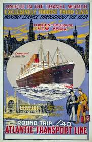 Amazon.com: TW66 Vintage 1920 London New York Cruise Ship Atlantic  Transport Line Travel Poster Re-Print - A1 (841 x 610mm) 33" x 24": Posters  & Prints