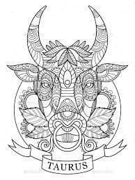 Taurus zodiac sign coloring book for adults vector illustration. Pin On Industrial Design