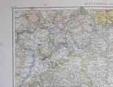 1881 MAP ~ GERMANY WURTEMBERG & BAVARIA REGENSBURG AUGSBURG ...