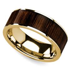 The wedding band is invariably a man's most prized possession because of its significance. Black Walnut Inlay Men S Wedding Ring In Yellow Gold