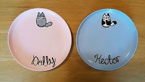 When making a cat food dish, if you have any of the recipes below, they will be used before raw ingredients are used. Custom Cat Dog Food Dish Water Bowl Plate Pet Personalised Pastel Hand Painted Ebay