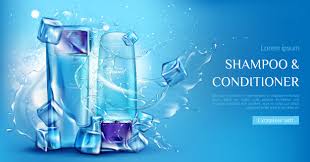 download shampoo and conditioner cosmetic bottles mockup with ice cubes and water splashes on blue for free bottle mockup shampoo and conditioner cosmetic bottles