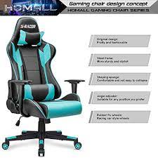 Shop for homall gaming recliner chair racing gaming chair office desk chair. Homall Gaming Chair Office Chair High Back Computer Chair Leather Desk Chair Racing Executive Ergonomic Adjustable Swivel Task Chair With Headrest And Lumbar Support Cyan Pricepulse
