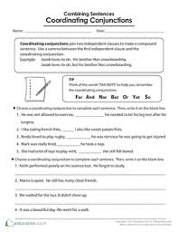 Grammar online worksheet for intermediate. Combining Sentences Coordinating Conjunctions Worksheet Education Com