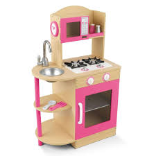 kidkraft pink wooden kitchen 53195