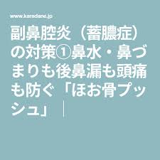 副鼻腔炎 蓄膿症 の対策 鼻水 鼻づまりも後鼻漏も頭痛も防ぐ ほお骨プッシュ カラダネ 副鼻腔炎 副鼻腔 鼻づまり