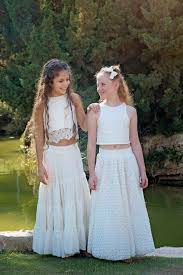 Boho Flower Girl Dress Junior Bridesmaid Dress Boho Skirt And Top Set Ivory Flower Girl Dress Communion Dress Beach Flower Girl Dress Vestidos Blancos Para Ninas Vestidos De Fiesta Para Ninas