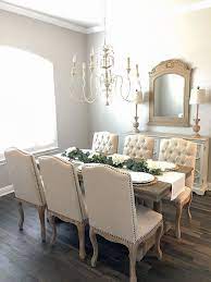 White, taupe, and brown tones are on the rise and pair beautifully with wooden accents and other dining room furniture. 44 The Best Paint Color Ideas For Your Living Room Homyhomee French Country Dining Room French Country Living Room French Country Dining Room Decor