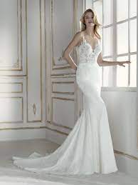 Pandora V Neck Wedding Dress Form Fitting Wedding Dress Fitted Wedding Dress Wedding Dresses