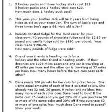 8th Grade Math Word Problems Worksheets