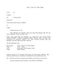 Sudah hal yang biasa jika sebuah desa atau rt memang rutin melakukan kerja bakti setiap bulannya atau setiap jangka waktu yang sudah ditentukan. Undangan Rapat