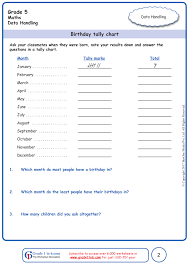 tally charts worksheets grade 5 www grade1to6 com