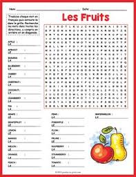 French Fruits Word Search Plus By Puzzles To Print Tpt French Worksheets Vocabulary Words Word Find